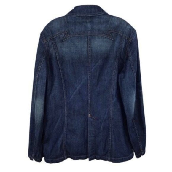 Parasuco denim cult button up blue jean jacket size  Large style :9803GP Pockets - Picture 2 of 8